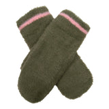Feather Yarn Mittens with Contrast Stripe | Dents