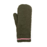 Feather Yarn Mittens with Contrast Stripe | Dents