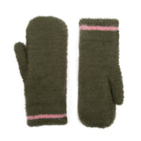 Feather Yarn Mittens with Contrast Stripe | Dents