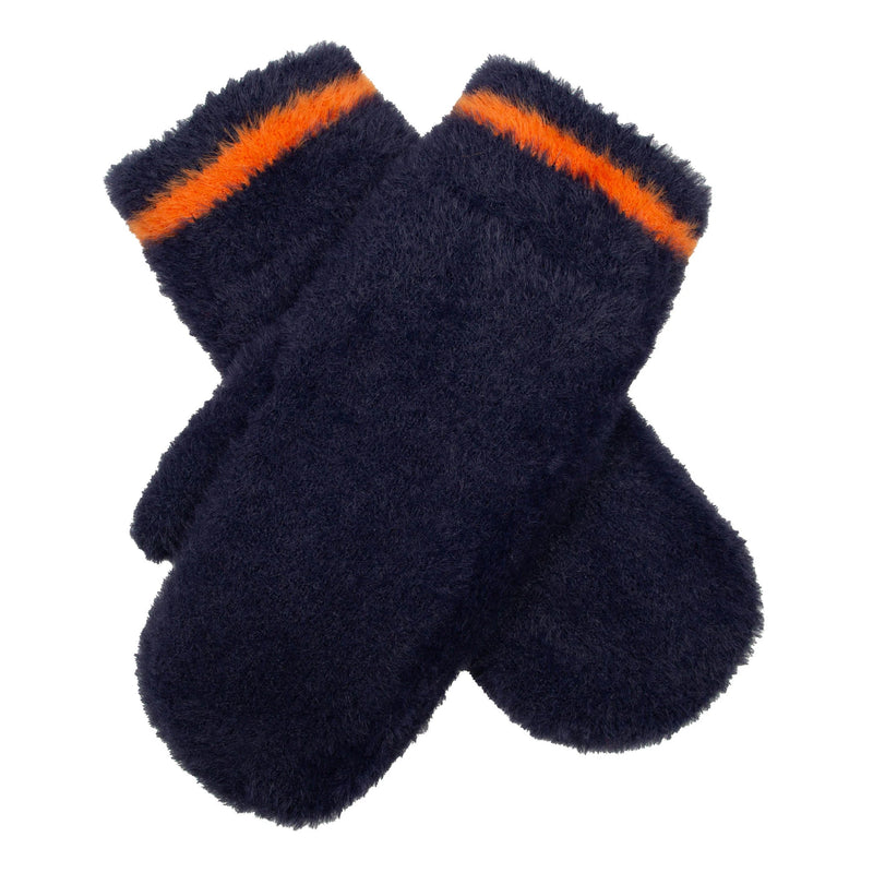 Feather Yarn Mittens with Contrast Stripe | Dents
