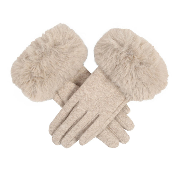 Natural Gloves with Faux Fur Cuffs | Dents