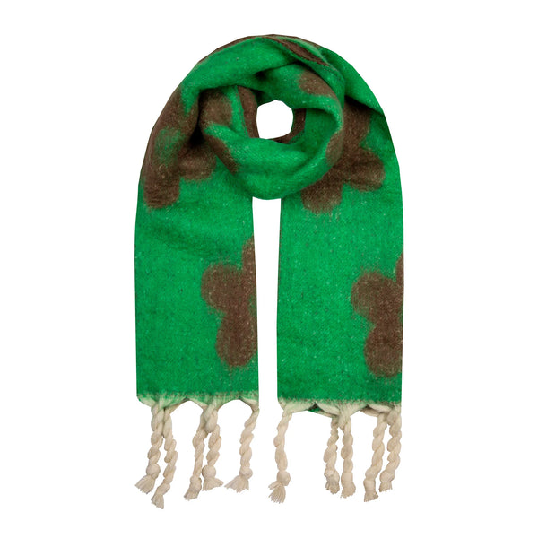 Reversible Floral Blanket Scarf with Tassels | Dents