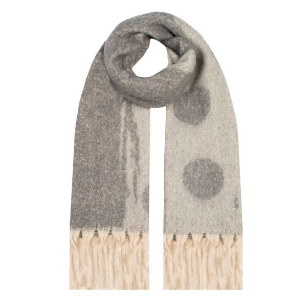 Reversible Spotty Blanket Scarf with Tassels | Dents