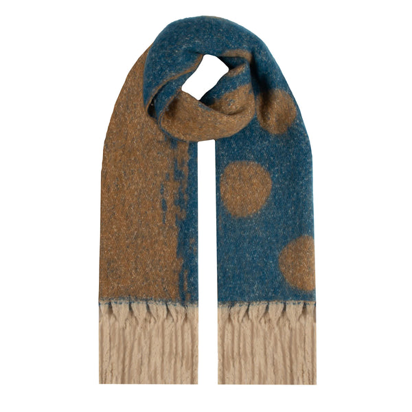 Reversible Spotty Blanket Scarf with Tassels | Dents