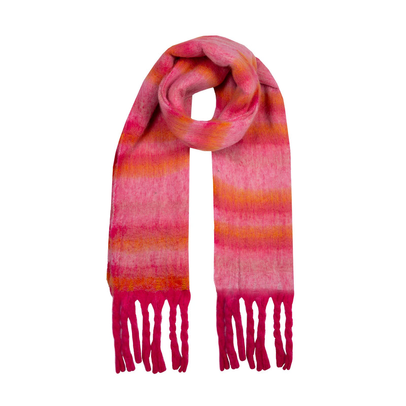 Tonal Stripe Blanket Scarf with Tassels | Dents