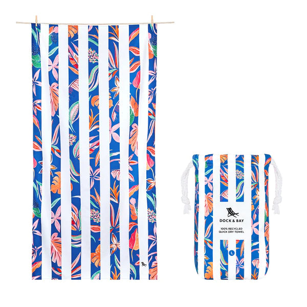 Tropical Bloom Quick Dry Beach Towels - Large | Dock & Bay