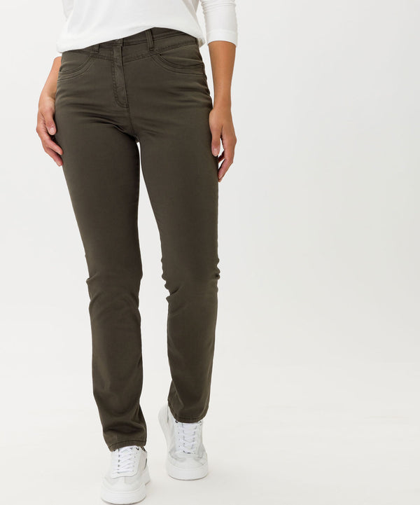 Laura Super-Slim Dynamic Khaki Trousers | Brax
