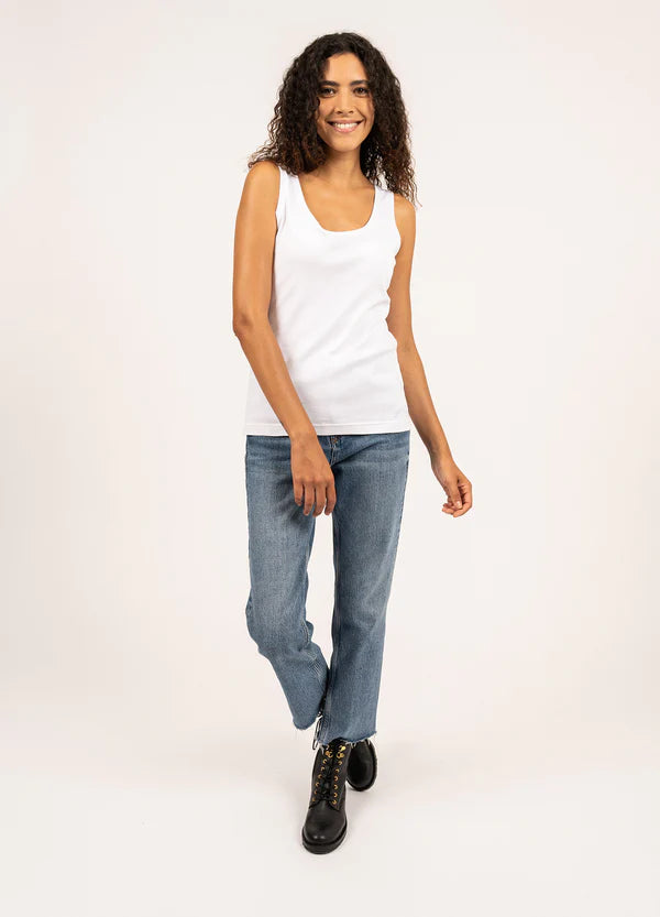 Bastia III White Cotton Vest Top | Saint James | Sarah Thomson Womenswear