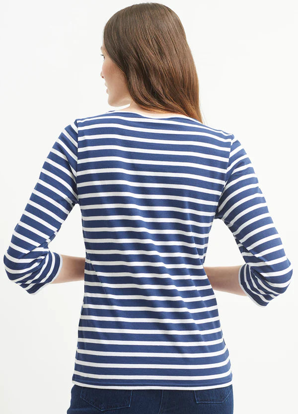Galathée Striped Sailor Top in Navy and White from the back | Saint James | Sarah Thomson 