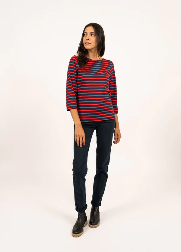 Galathée Striped Sailor Top in Navy and Red | Saint James | Sarah Thomson | Spring 2023