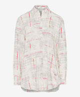 Vic Patterned Blouse in White and Pink | Sarah Thomson