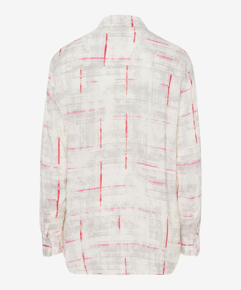 Vic Patterned Blouse in White and Pink