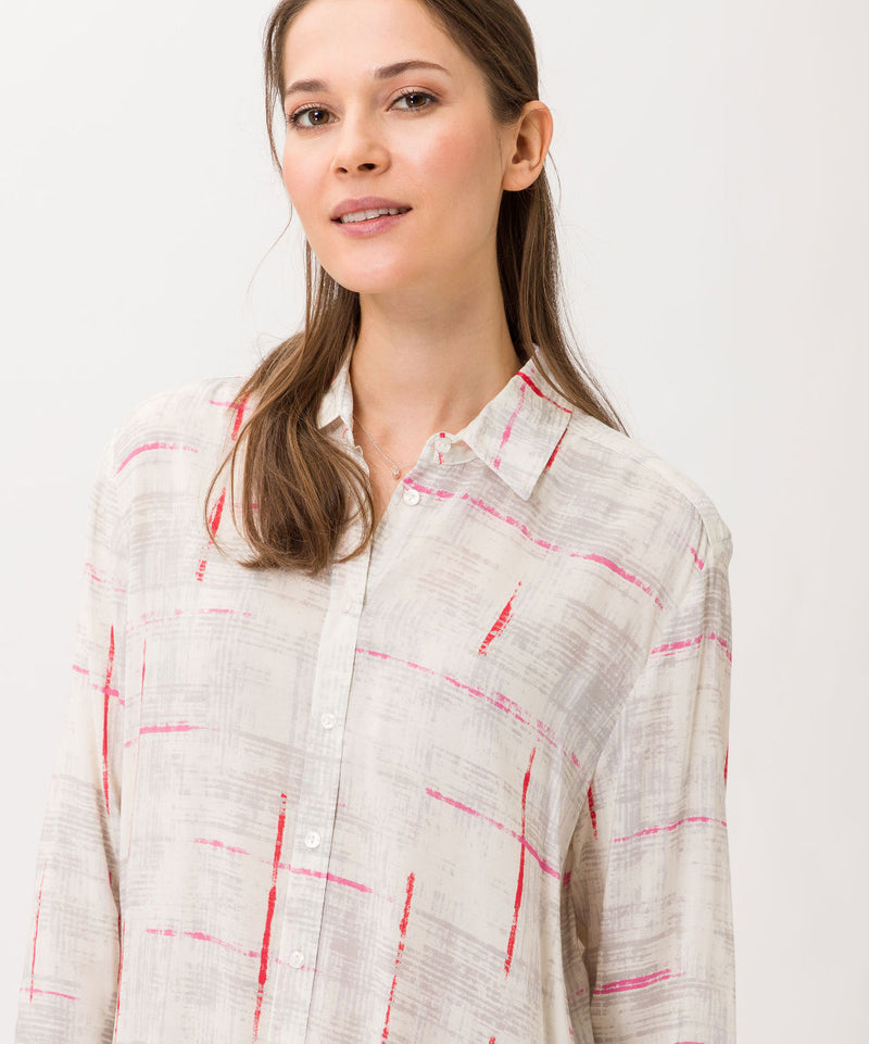Vic Patterned Blouse in White | Sarah Thomson