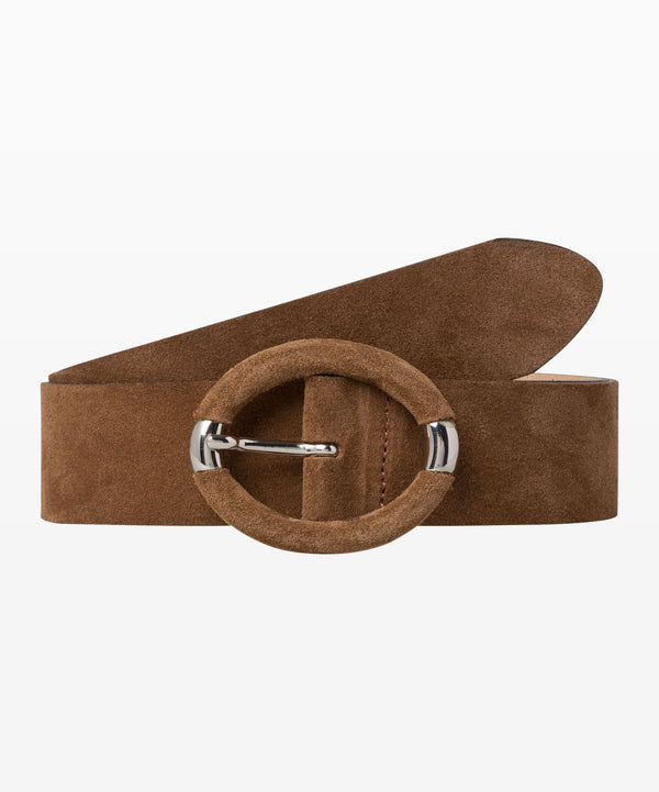 Tan suede belt with silver buckle - Brax A/W21