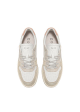 Court 2.0 Laminated White-Platinum Trainers | D.A.T.E Sneakers