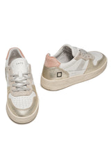 Court 2.0 Laminated White-Platinum Trainers | D.A.T.E Sneakers