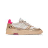 Court 2.0 Pink and Gold Trainers | D.A.T.E Sneakers at Sarah Thomson