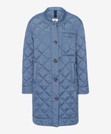 Sarah Thomson x Brax S/S 22 - Tokyo Long Padded Coat - Quilted in blue