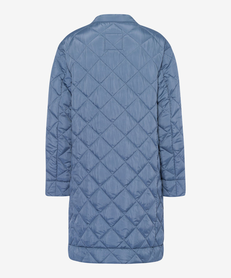 Sarah Thomson x Brax S/S 22 - Tokyo Long Padded Coat - Quilted in blue