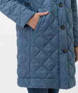 Sarah Thomson x Brax S/S 22 - Tokyo Long Padded Coat - Quilted in blue - Details
