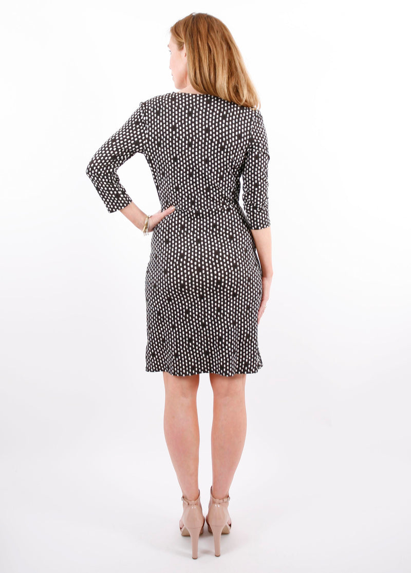 Printed Jersey Dress in Black and White