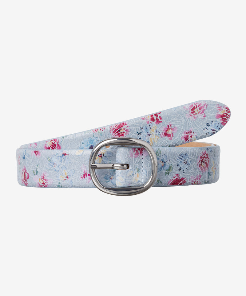 Sarah Thomson x Brax S/S 22 - Floral Leather Belt in Blue
