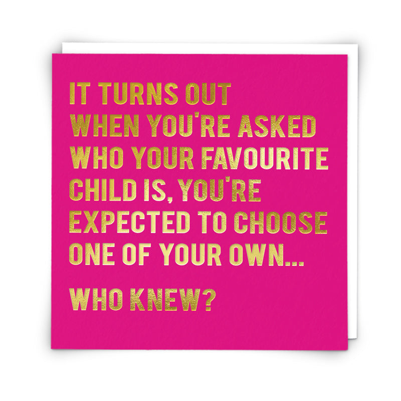 Favourite Child... Card | Redback