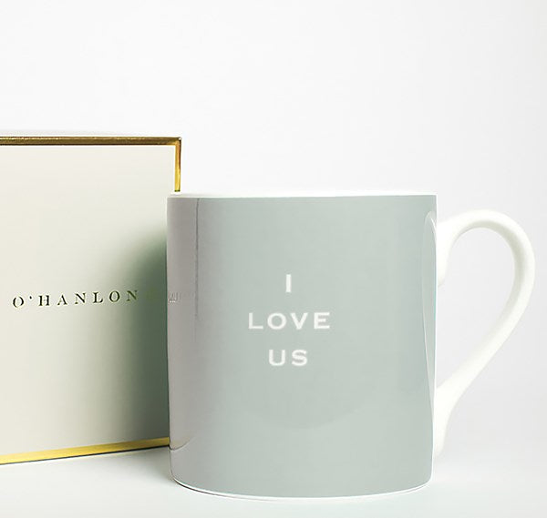 'I Love Us' Mug in Grey | Susan O'Hanlon