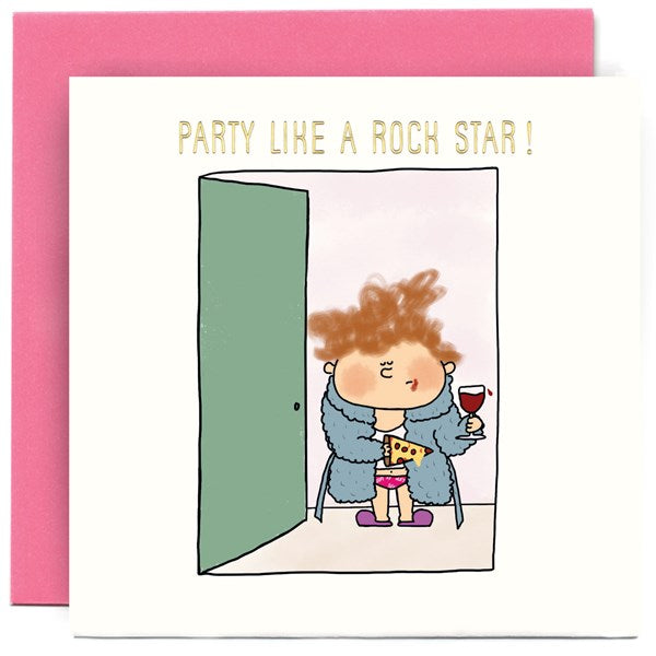 "Party like a rockstar." Card | Susan O'Hanlon