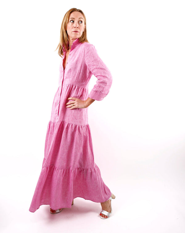 The Pink Tiered Maxi Dress | Sartoria Saracena