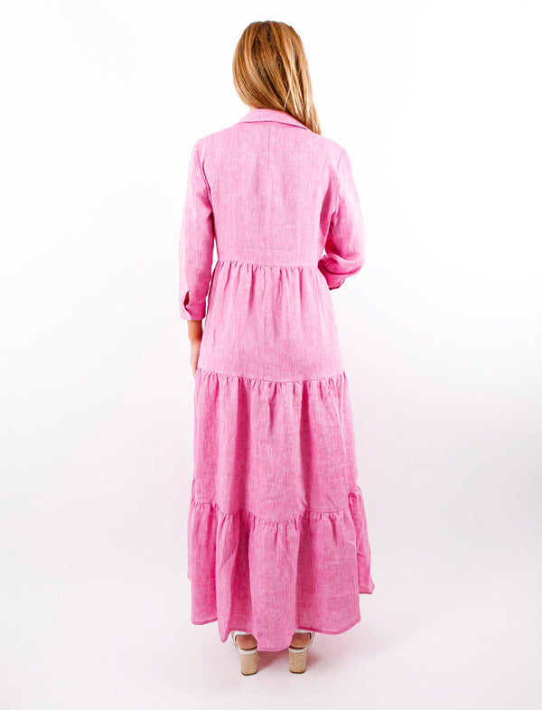 Pink Tiered Maxi Dress | Sartoria Saracena