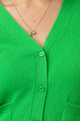 Apple Green Bright Cashmere Cardigan | Esthēme Cachemire | Sarah Thomson Melrose | Button Details