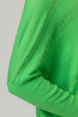 Pointelle Knit Jumper V-Neck in Mojito Green | Esthēme Cachemire | Sarah Thomson Melrose | 2023