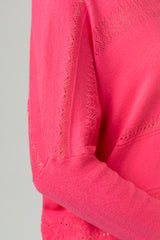 Pointelle Knit Jumper V-Neck in Bubble Gum Pink | Esthēme Cachemire | Sarah Thomson Melrose