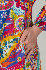 The Liza Linen Maxi Dress in Disco Print | Sartoria Saracena