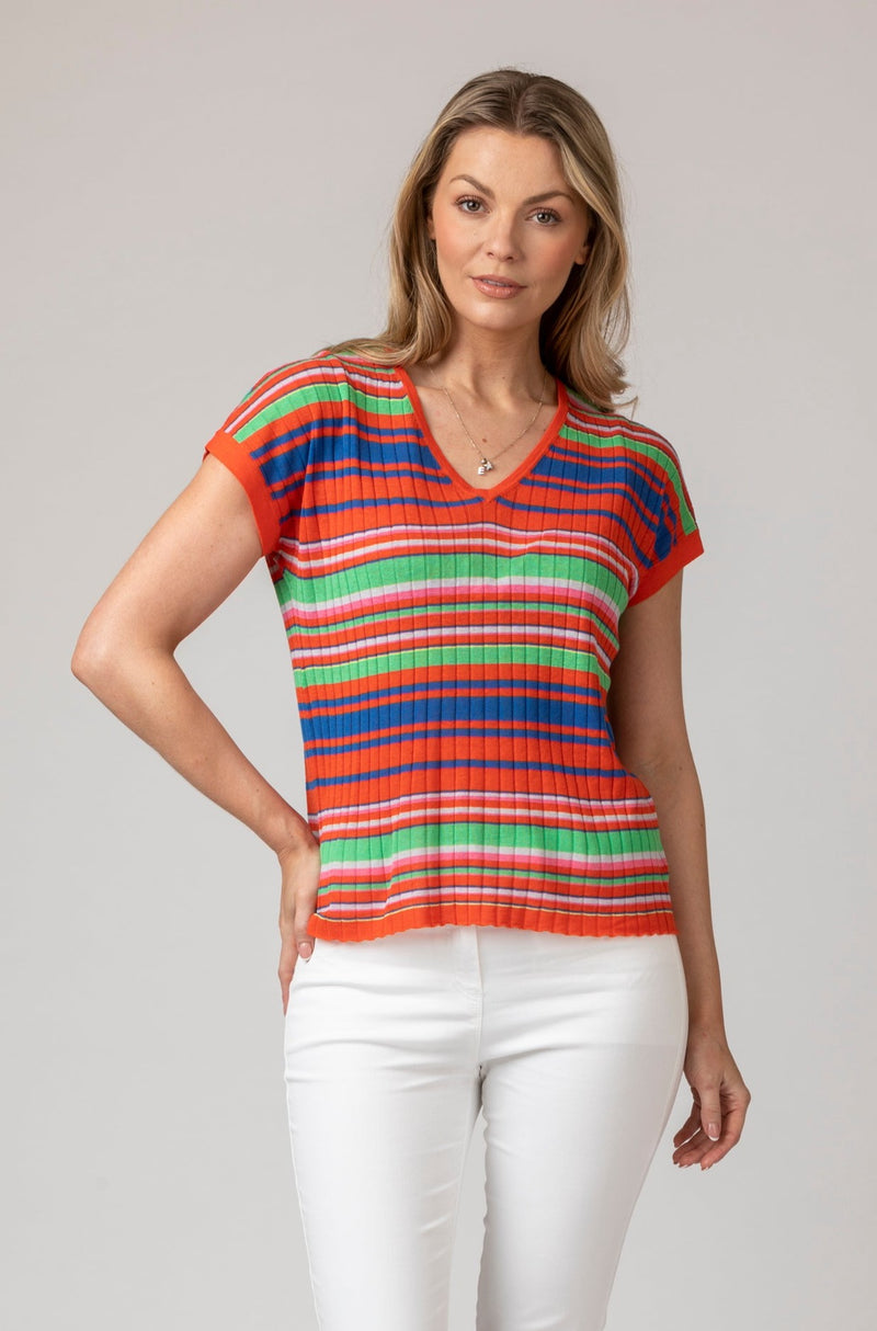 Bright Stripe Silk and Linen T-Shirt | Esthēme Cachemire | Sarah Thomson Melrose | Spring fashion
