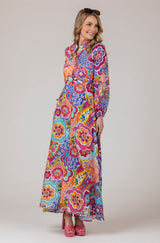 The Liza Linen Maxi Dress in Disco Print | Sartoria Saracena