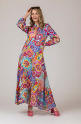 The Liza Linen Maxi Dress in Disco Print | Sartoria Saracena