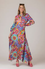The Liza Linen Maxi Dress in Disco Print | Sartoria Saracena