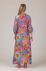 The Liza Linen Maxi Dress in Disco Print | Sartoria Saracena