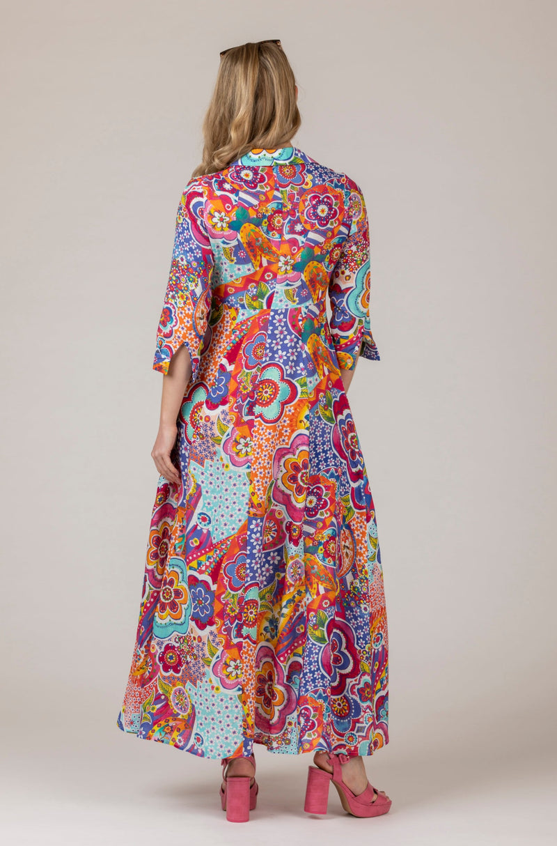 The Mamma Mia Linen Dress in Disco Print | Sartoria Saracena