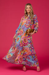 The Liza Linen Maxi Dress in Disco Print | Sartoria Saracena