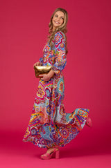 The Liza Linen Maxi Dress in Disco Print | Sartoria Saracena