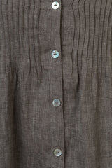 Sarah Thomson x Sartoria Saracena S/S22 - The Pin Tuck Midi Dress in Brown - Detail