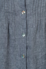 Sarah Thomson x Sartoria Saracena S/S22 - The Pin Tuck Midi Dress in Dusty Blue - Detail