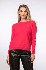 Cashmere Round Neck Jumper with Zip Back | Estheme Cashmere