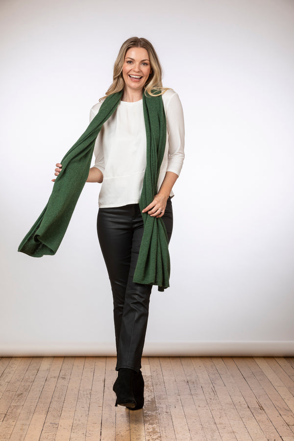 Big Green Cashmere Scarf | Sartoria Saracena