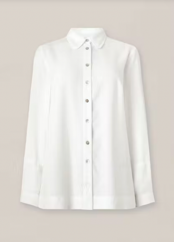 White Curved Collar Shirt | Sahara
