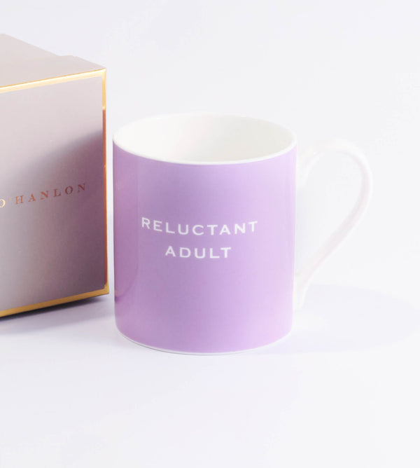 'Reluctant Adult' Mug in Purple | Susan O'Hanlon