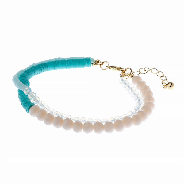Turquoise and Cream Gold Bracelet | Sarah Thomson